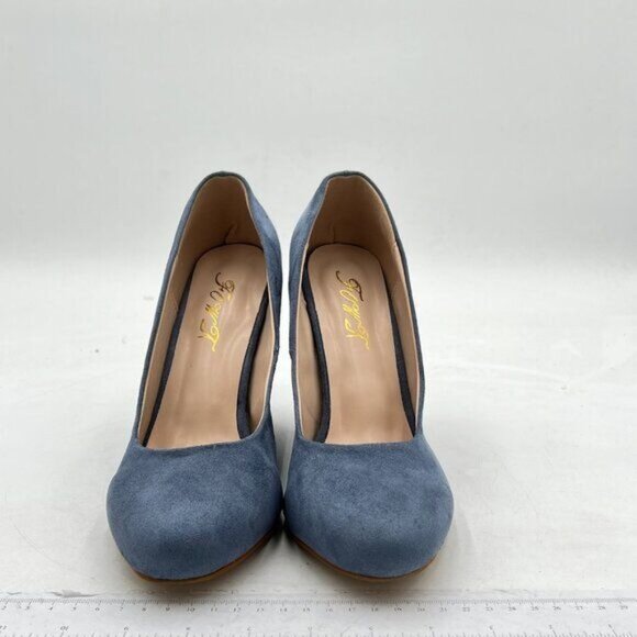 Women's Classic Wedge Pumps Basic Closed Almond Toe Thick High Heels - Picture 3 of 7